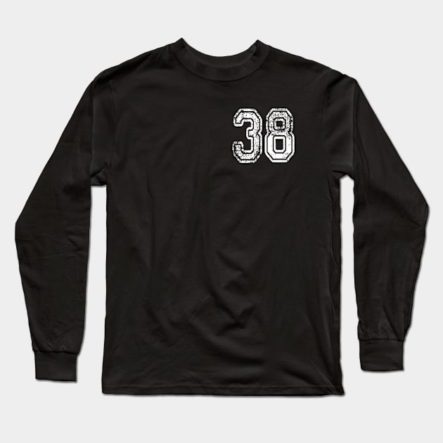 Number 38 Grungy in white Long Sleeve T-Shirt by Sterling